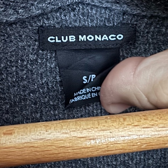 Club Monaco gray cowl neck waffle split hem cashmere blend Sweater Size Small - Picture 3 of 7